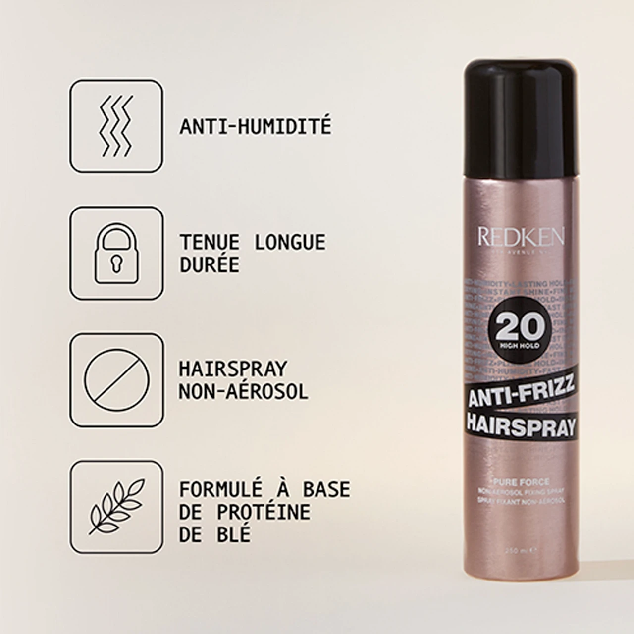 Anti Frizz Hairspray 20 Redken 250ml Anti Frizz Hairspray 20 Redken 250ml -Capillaires Produits Boutique Spray Fixant Anti frizz Redken Styling 42253.1684847718