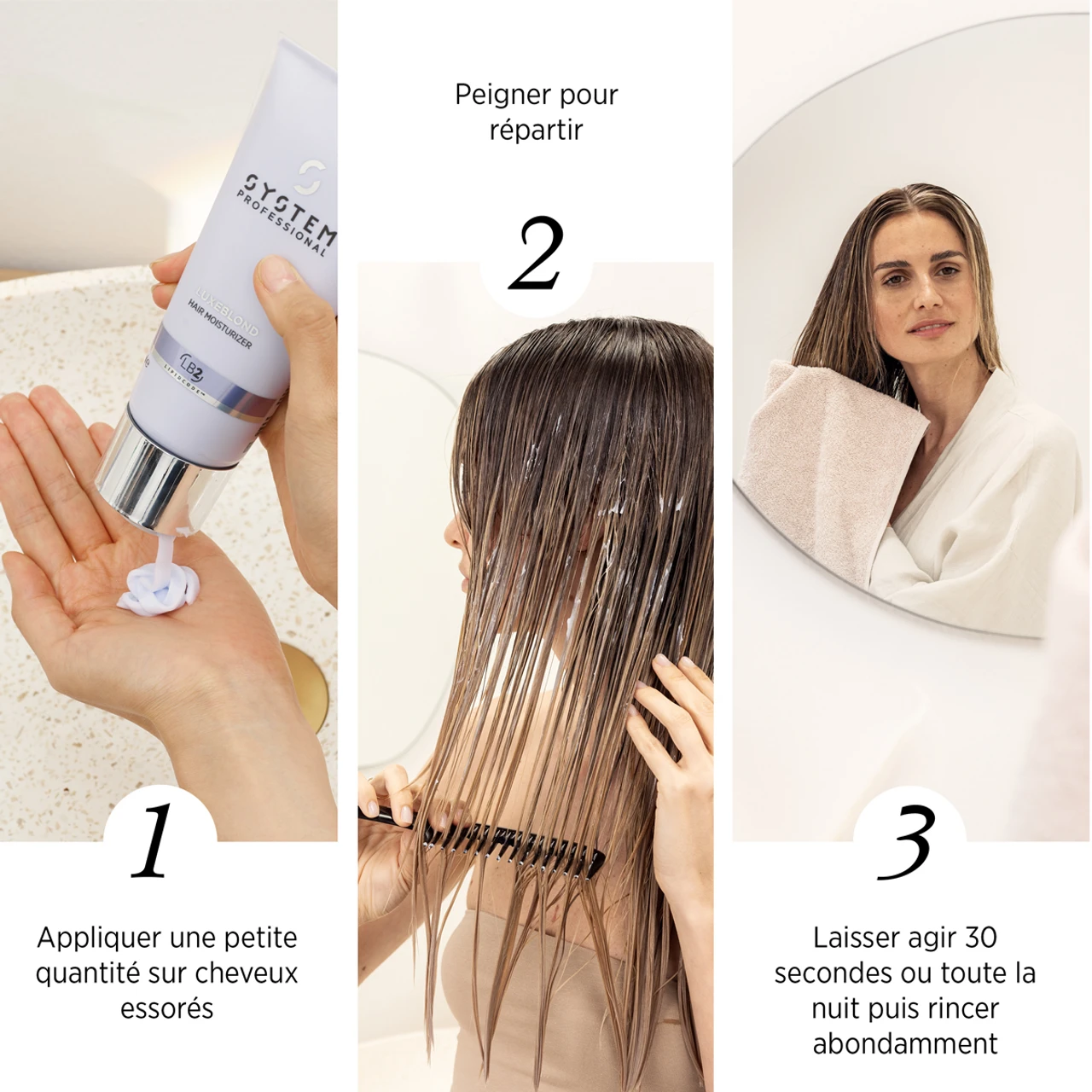 Crème Anti-Casse LuxeBlond System Professional 200ml Crème Anti-Casse LuxeBlond System Professional 200ml -Capillaires Produits Boutique step by step apres shampoo